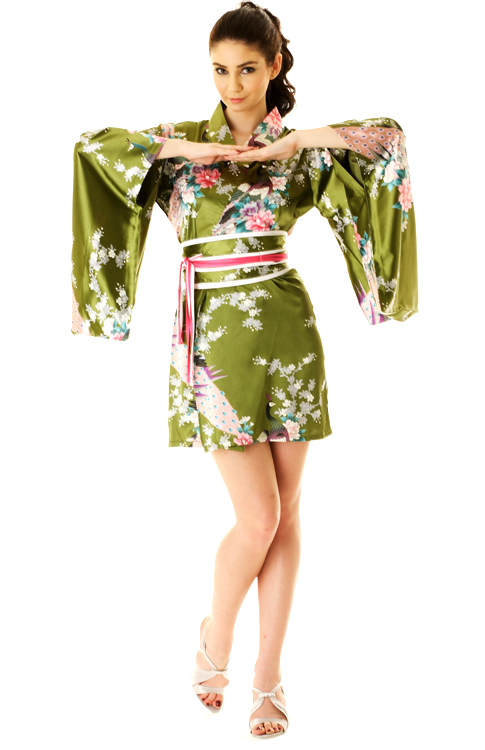 emerald green kimono dress